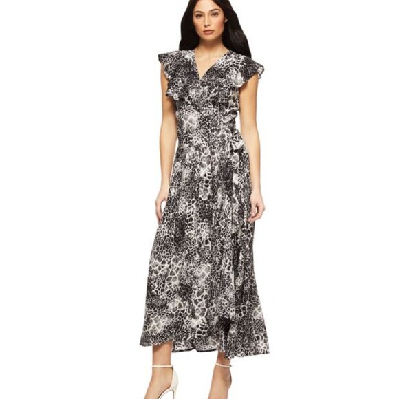 New Sofia Vergara Women's Short Sleeve Wrap Front Maxi Dress Size Medium M - Picture 6 of 15